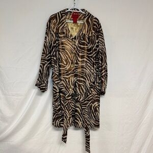 Brown Zebra Print Women's Coat